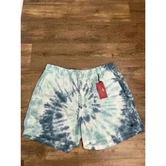 Southern Marsh Austin Tie Dye Swim Trunks Mesh Lined Men's XL Blue NWT 6" Inseam - Picture 1 of 12